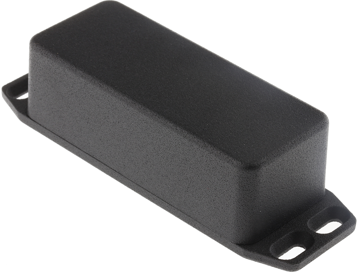 Hammond 1590 Series Black Die Cast Aluminium Enclosure, IP54, Flanged, Black Lid, 93 x 39 x 31mm