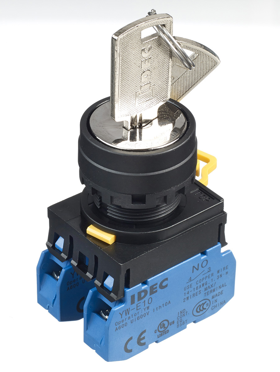 Idec IP65 Key Switch, DPST 3-Way