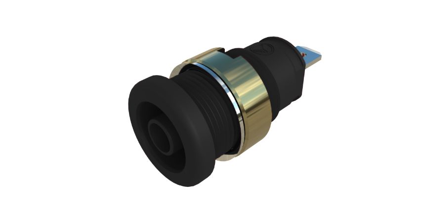 Hirschmann Test & Measurement Black Female Banana Socket, 4 mm Connector, Tab Termination, 32A, Nickel Plating