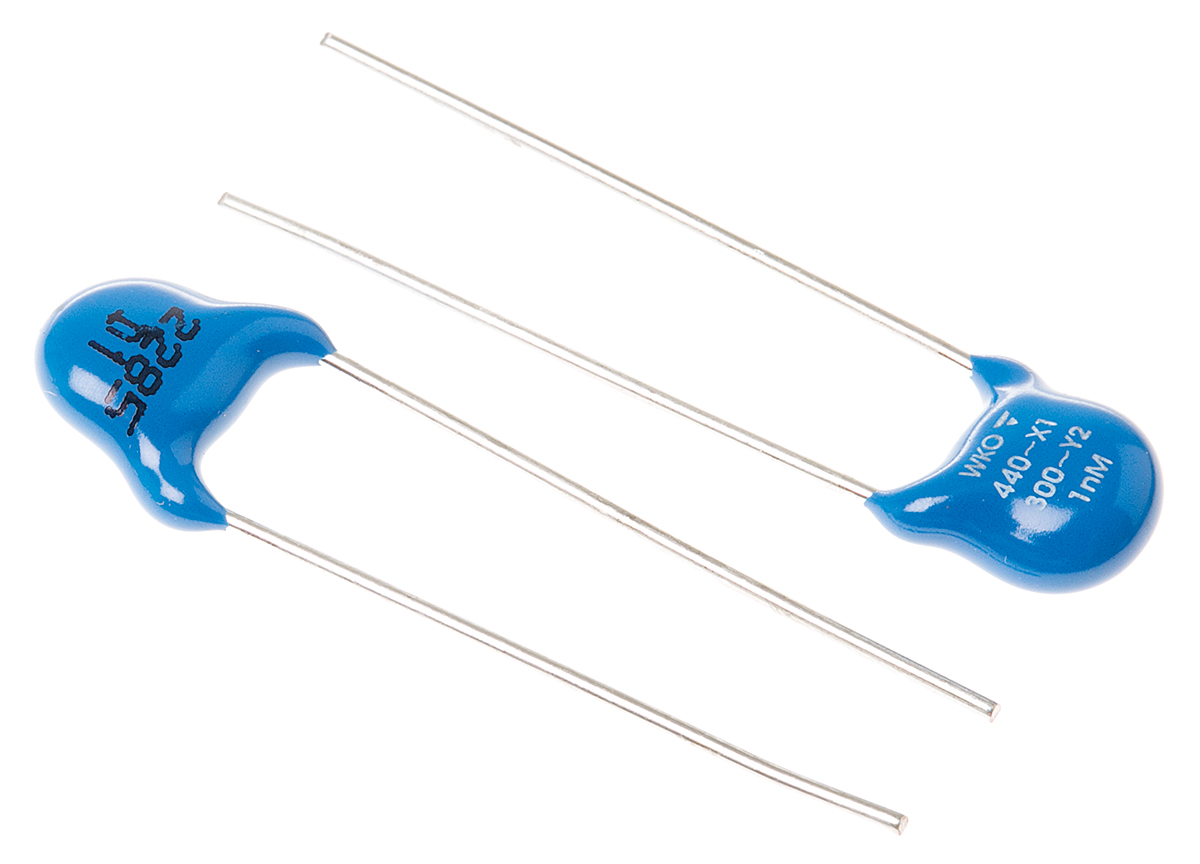 Vishay Single Layer Ceramic Capacitor (SLCC) 1nF 400V ac ±20% Y5U Dielectric, WKO, Through Hole +125°C Max Op. Temp.