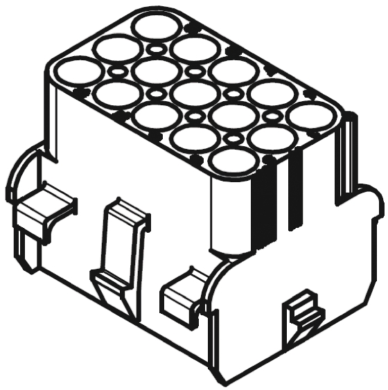 Molex, MLX Female Connector Housing, 15 Way, 3 Row