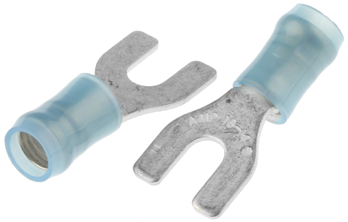 TE Connectivity PIDG Insulated Crimp Spade Connector, 1.25mm² to 2mm², 16AWG to 14AWG, M3.5 Stud Size Nylon, Blue