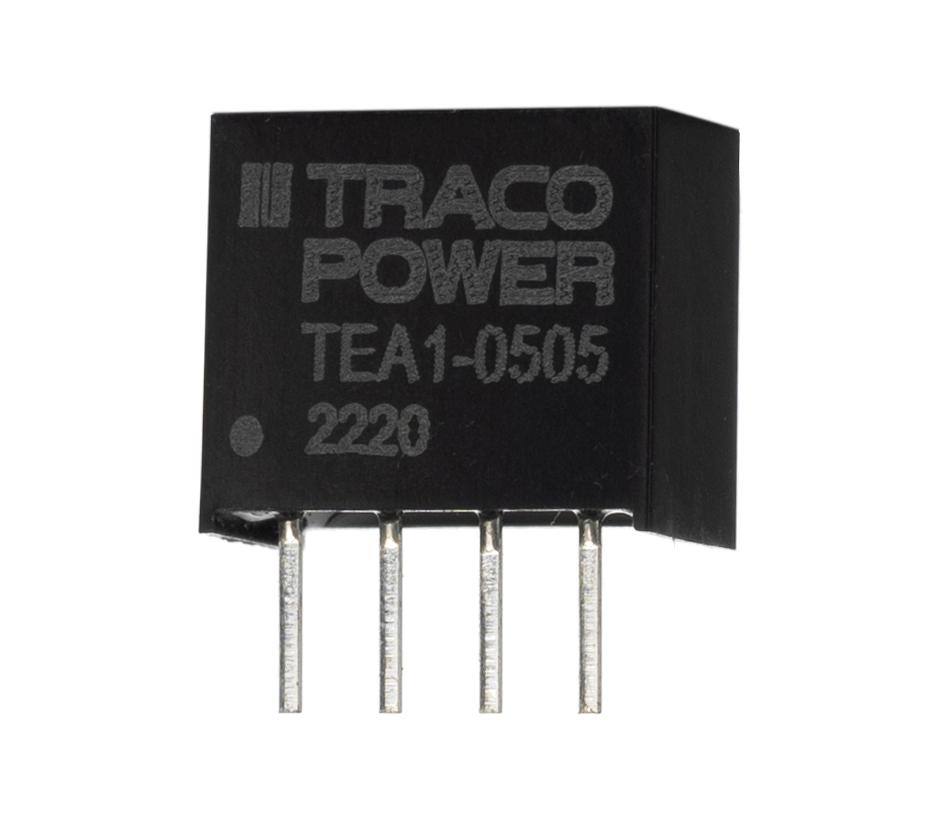 TRACOPOWER TEA 1 DC-DC Converter, 5V dc/ 200mA Output, 4.5 → 5.5 V dc Input, 1W, Through Hole, +85°C Max Temp