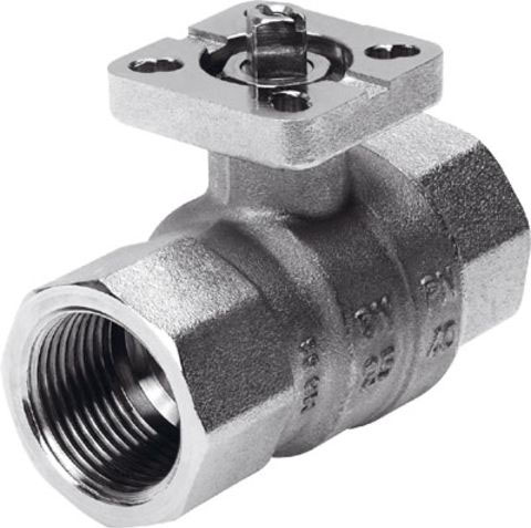 Festo Nickel Plated Brass 2 Way, Ball Valve, Threaded, Rp 3/8in, 40mm, 40bar Operating Pressure