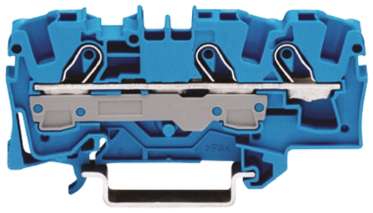 WAGO 2006-1304 TOPJOB S, 2006 Series Blue, 6mm², Single-Level, Push-In Cage Clamp Termination, ATEX, IECEx