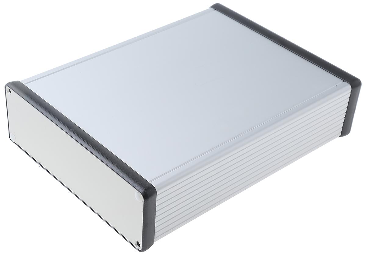 Hammond 1455 Series Silver Anodised Aluminium Enclosure, IP54, Silver Anodized Lid, 220 x 160 x 51.5mm