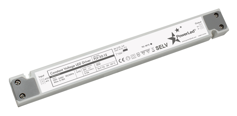 PowerLED LED Driver, 24V Output, 30W Output, 1.25A Output, Constant Voltage