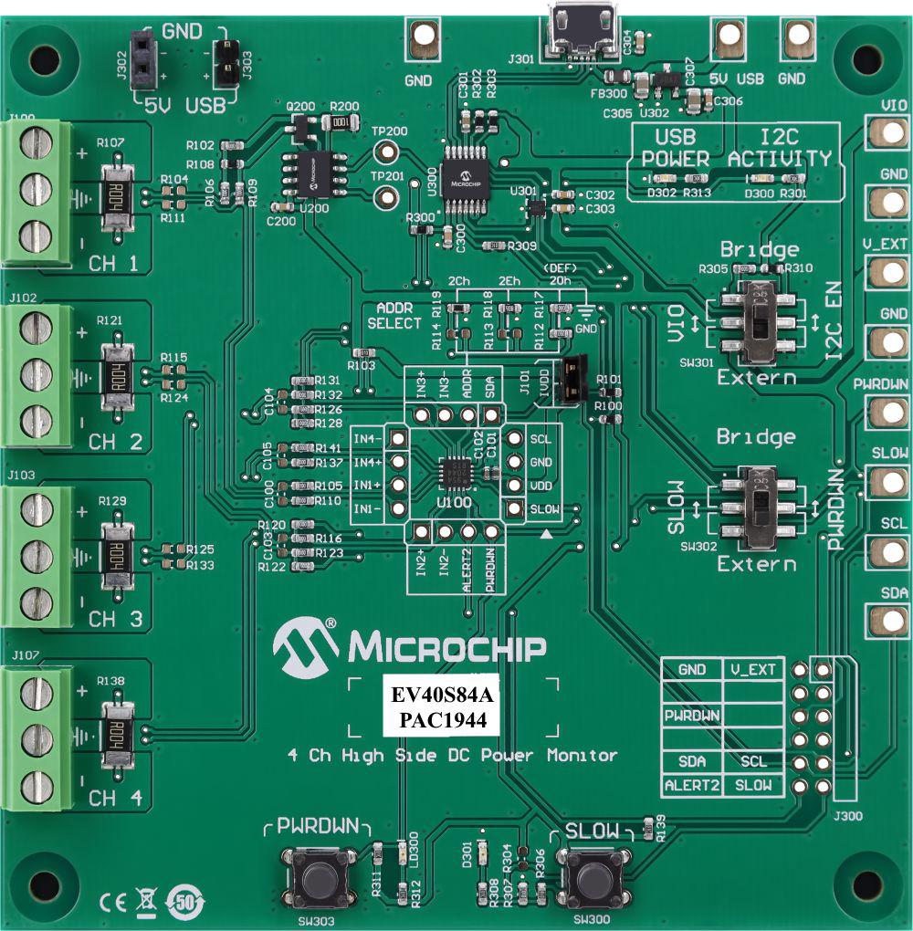 Microchip PAC1944 4 Ch High Side DC Power Monitor Power Management for PAC1944 for PAC1944 4 CH High SIDE DC Power