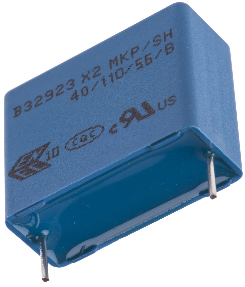 EPCOS B32923C Polypropylene Film Capacitor, 305V ac, ±10%, 1μF, Through Hole