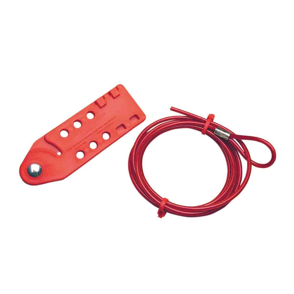 Brady Red 6-Lock Steel Cable Lockout Devices, 8.00mm Shackle