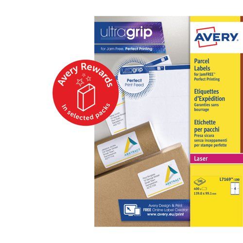 Avery White Adhesive High Visibility Label Sheet, Pack of 100Sheets