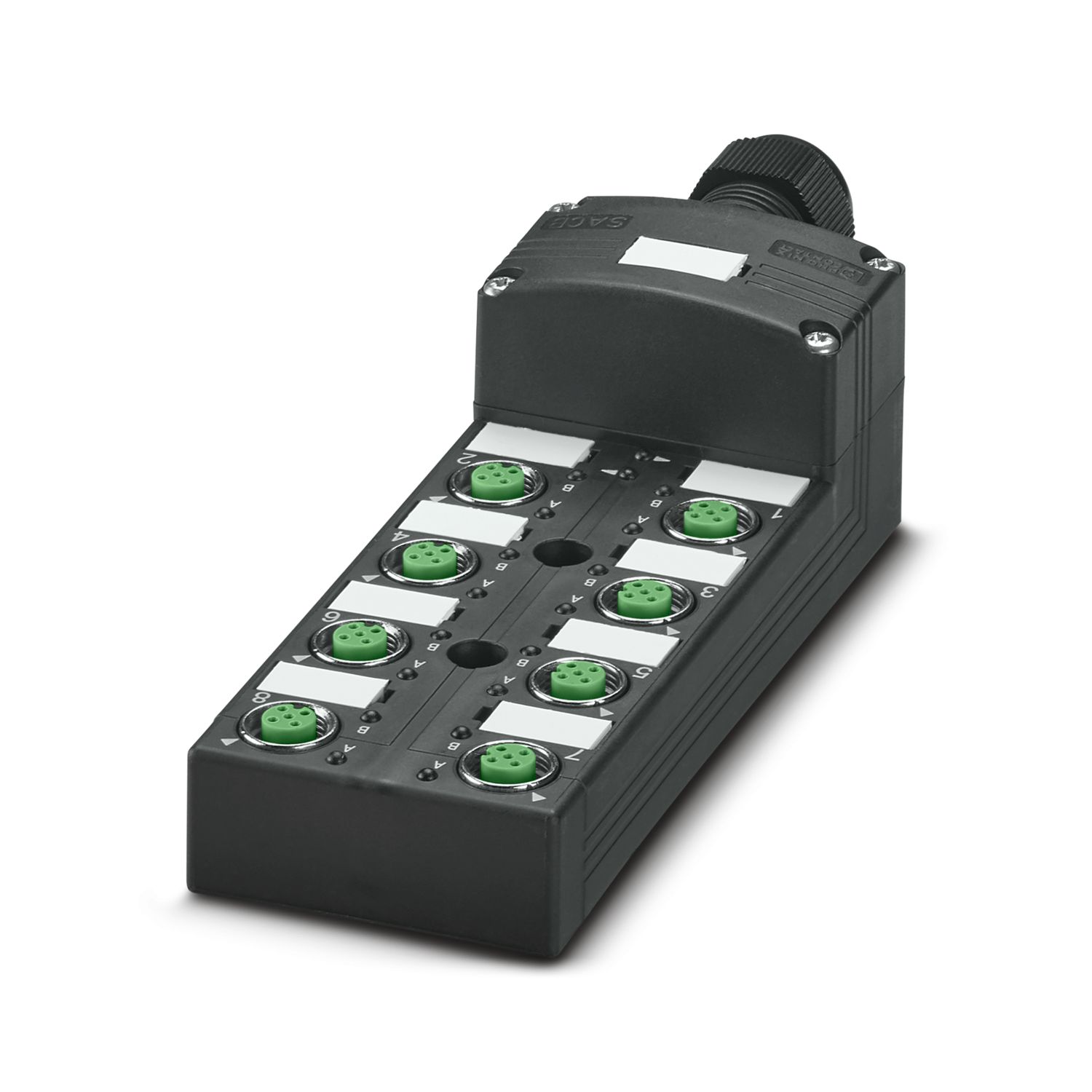 Phoenix Contact SACB-8/16-L-C SCO Series Sensor Box, M12, 10m cable, 5 way, 8 port