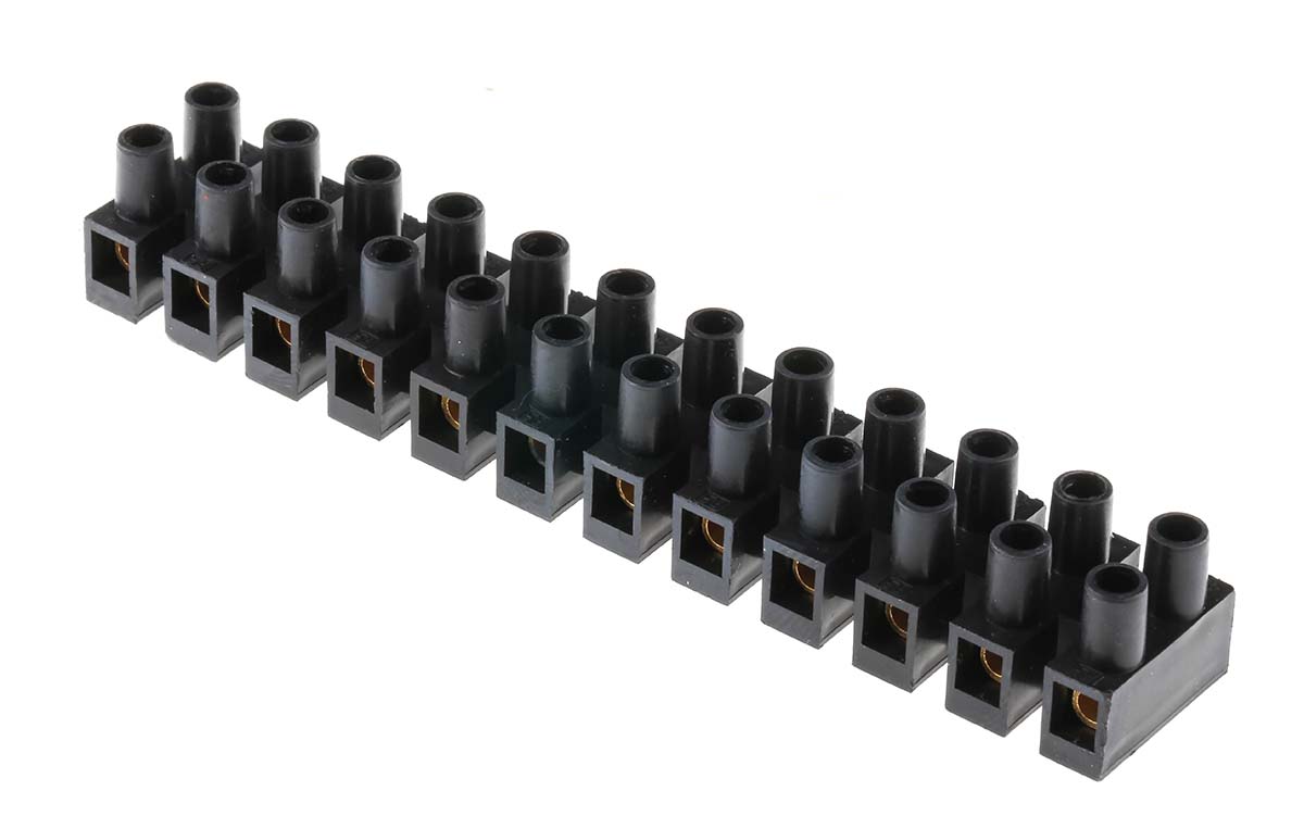 RS PRO Terminal Strip, 12-Way, 24A, 4 mm² Wire, Screw Termination