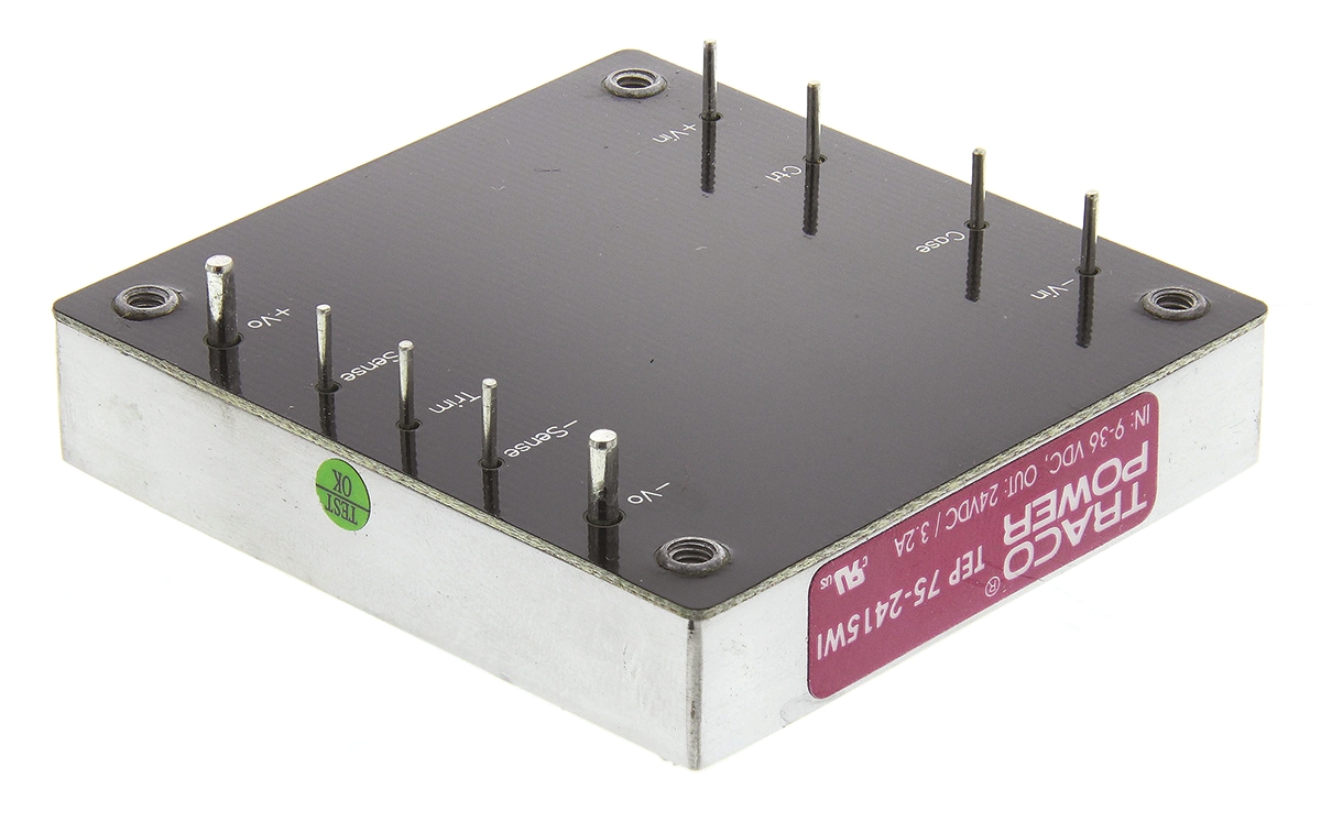 TRACOPOWER TEP 75WI DC-DC Converter, 24V dc/ 3.2A Output, 9 → 36 V dc Input, 75W, Through Hole, +75°C Max Temp