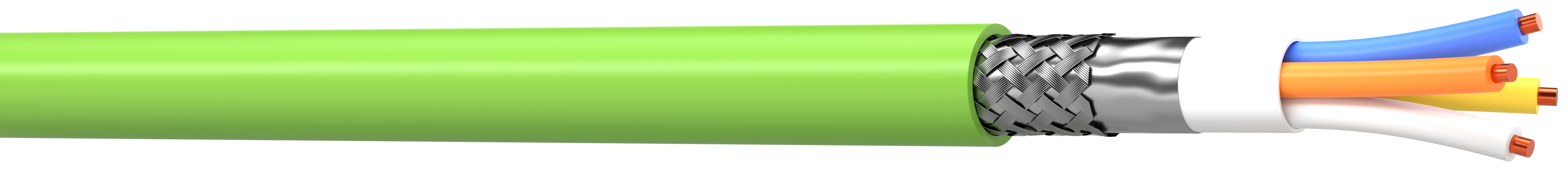 AXINDUS, 100m Cat5, Green, Aluminium Foil, Tinned Copper Braid Shielded, Unterminated