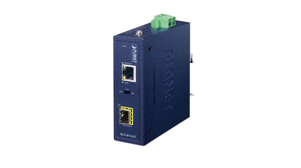 Planet SFP Ethernet Media Converter, 10/100 Mbit/s, 1000 Mbit/s, Full Duplex 120km