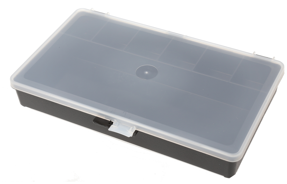 Raaco 7 Cell Black PP Compartment Box, 41mm x 271mm x 173mm