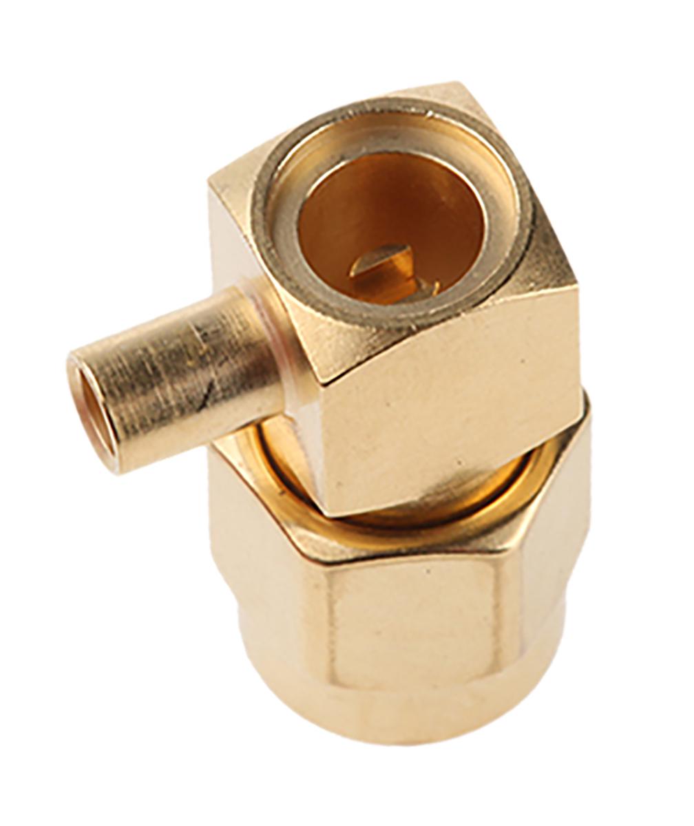 Radiall, Plug Cable Mount SMA Connector, 50Ω, Solder Termination, Right Angle Body