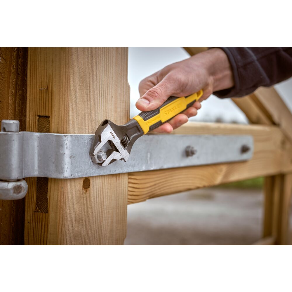 Stanley Adjustable Wrench, 340 mm Overall, Straight Handle