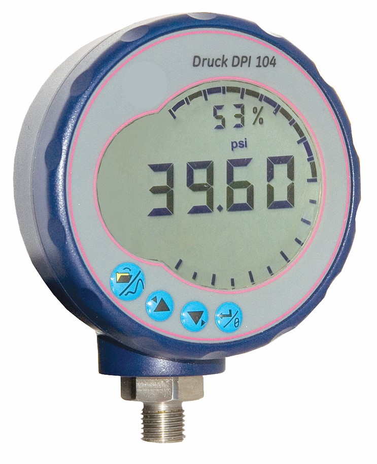 Druck NPT 1/4 Digital Pressure Gauge 20bar Bottom Entry 95mm Outside Diameter, With RS Calibration