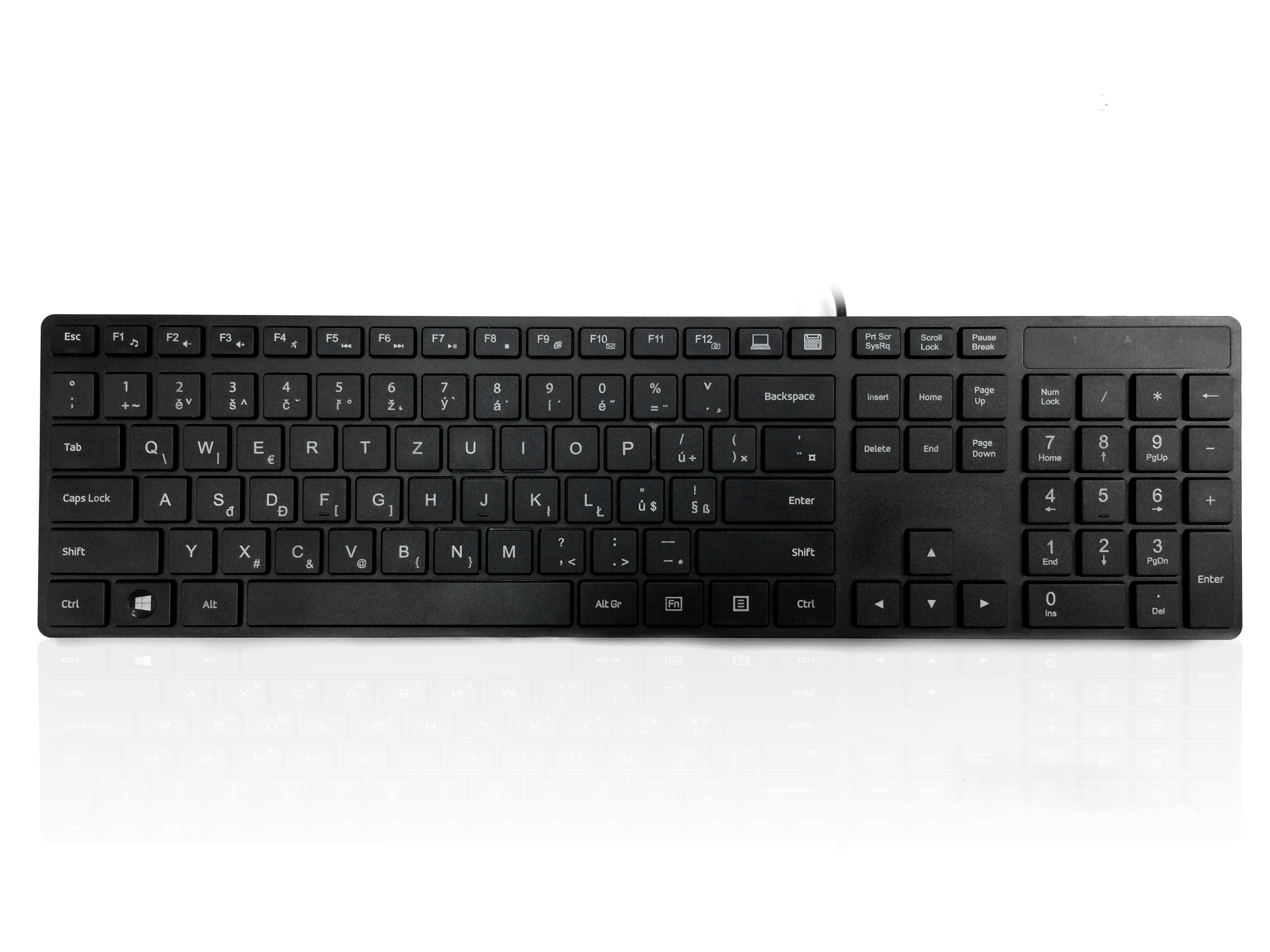 Ceratech KYBAC301-PBLK-CZ Wired PS/2 Multimedia Keyboard, QWERTZ, Black