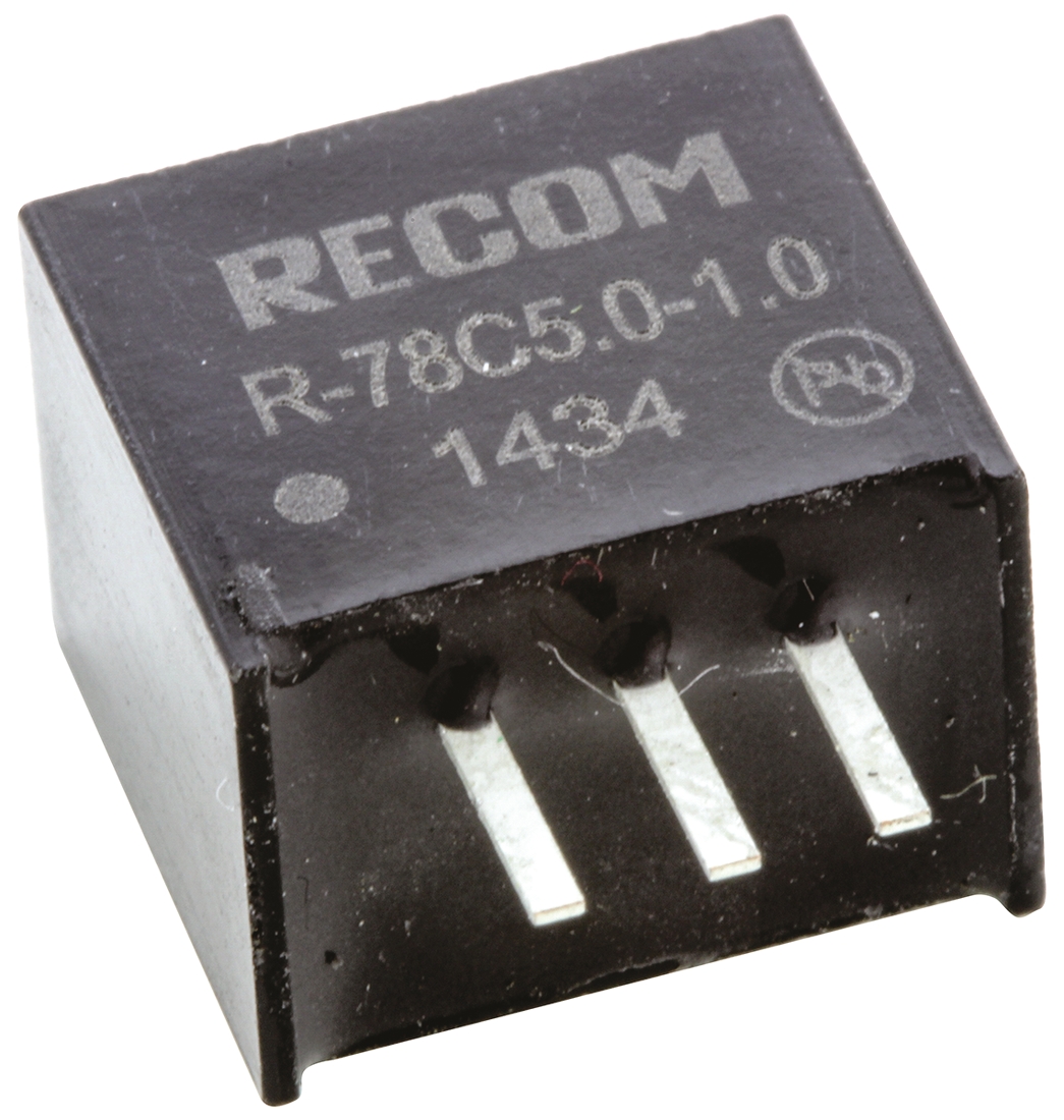 Recom Switching Regulator, Through Hole, 5V dc Output Voltage, 8 → 42V dc Input Voltage, 1A Output Current, 1