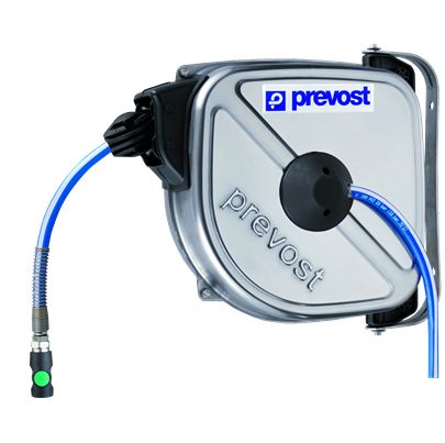 PREVOST Wall Mounted 12m Air Hose Reel, 10mm Inner Diameter, 14mm Outer Diameter, 800L/min Flow Rate