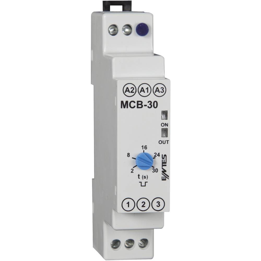 ENTES MCB Series DIN Rail Mount Timer Relay, 12 → 240V ac, 1-Contact, 2 → 30s, SPDT