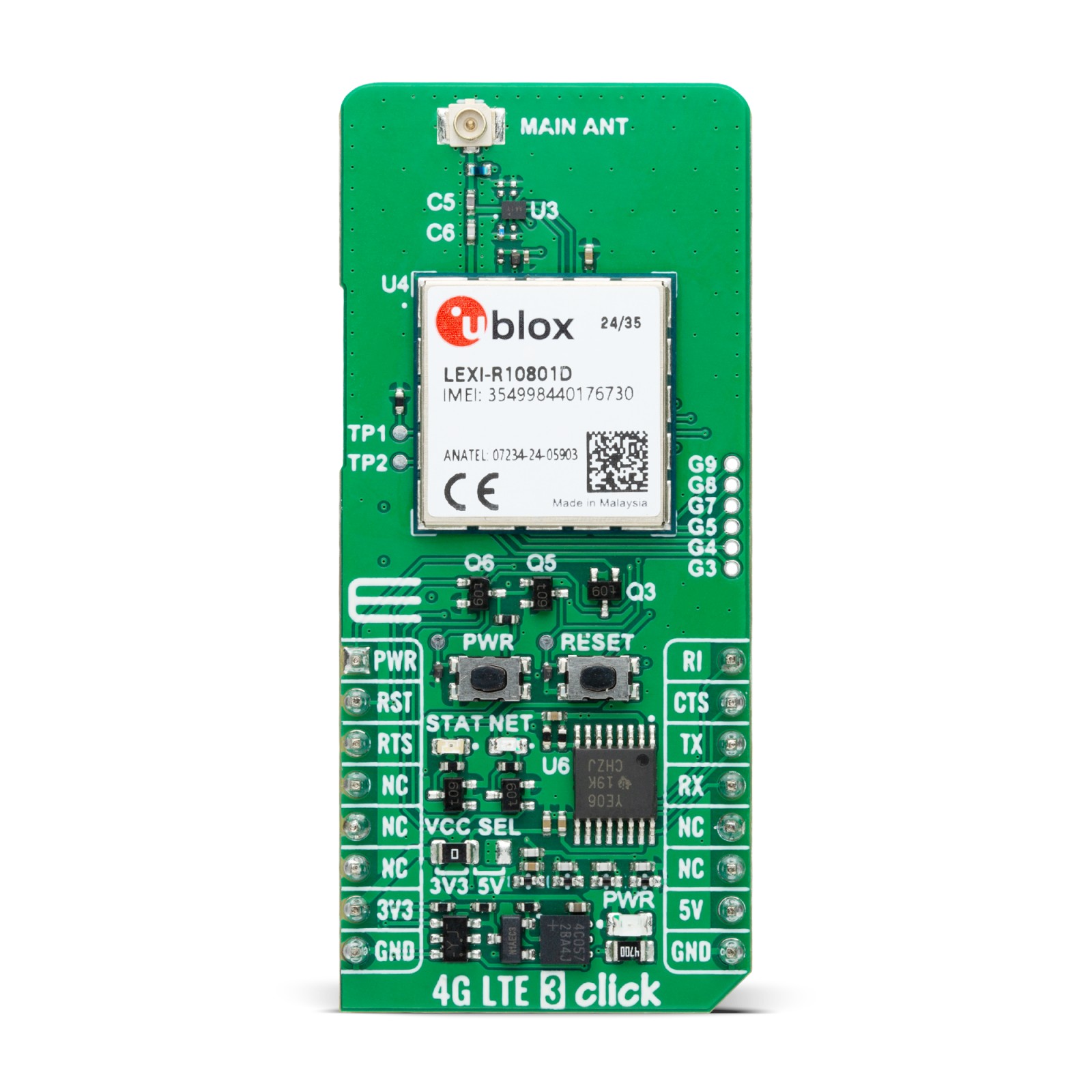MikroElektronika LTE IoT 14 Click SIM7090G LTE Evaluation Board for Wireless Data Communication 700 To 2650MHz