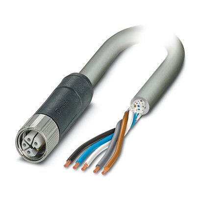 Phoenix Contact 14147 Shielded 2.5 5 Core Power Cable, Grey Polyurethane PUR, 1.5m