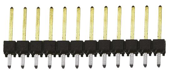 Samtec TSW Series Straight Through Hole Pin Header, 12 Contact(s), 2.54 mm Pitch, 1 Row, Unshrouded