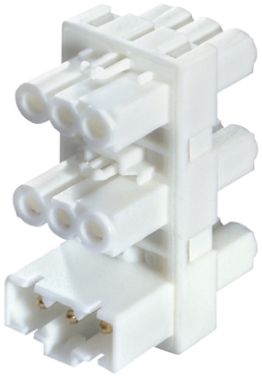 Wieland GST15i3 Series Distribution Block, 3-Pole, Male to Female, 1 → 5-Way, PCB Mount, 16A, IP40