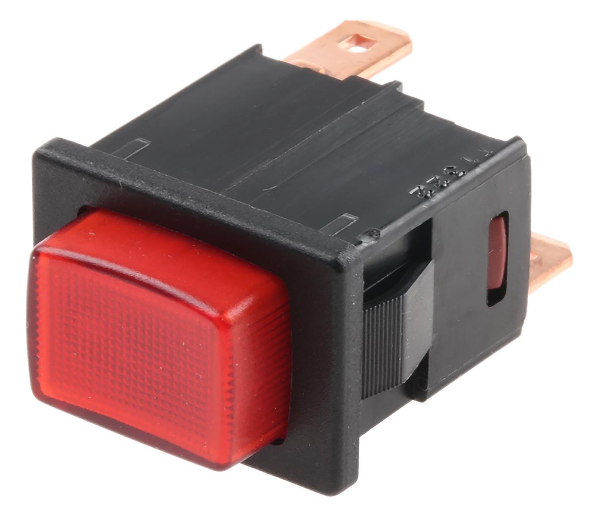 Marquardt Illuminated Push Button Switch, Latching, Panel Mount, SPST, 250V ac