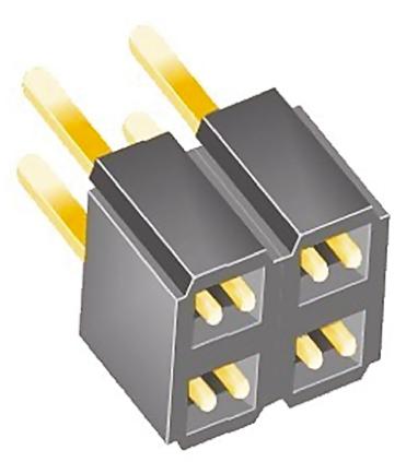 Samtec SLW Series Straight Through Hole Mount PCB Socket, 4-Contact, 2-Row, 2.54mm Pitch, Solder Termination