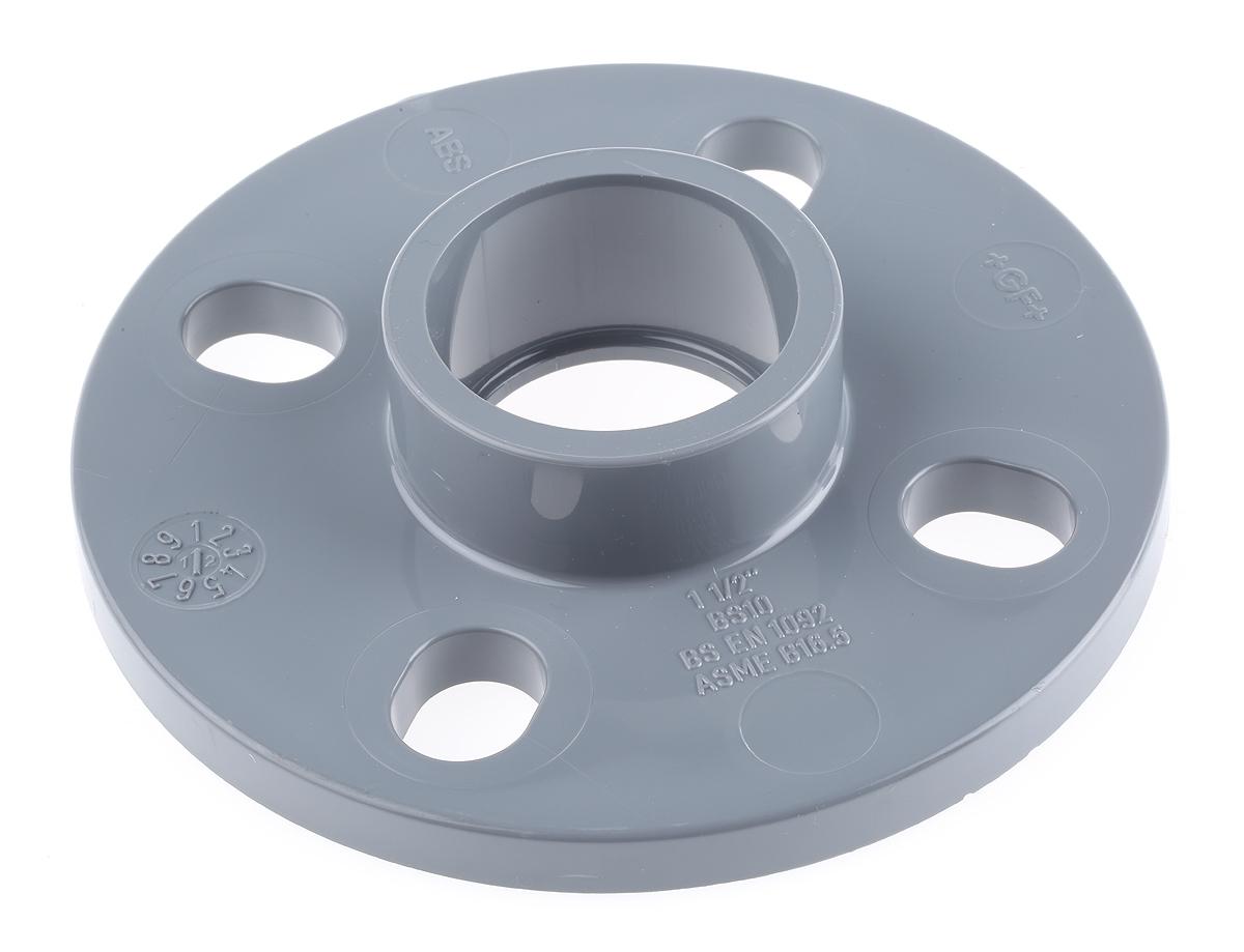 Georg Fischer Plastic Pipe Fitting Full Face Flange, 1 1/2in
