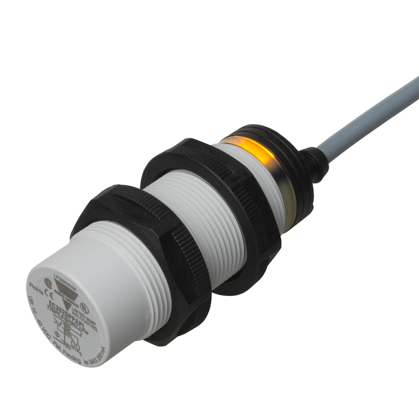 Carlo Gavazzi Capacitive Threaded Barrel Proximity Sensor, M30, 25 mm Detection, PNP/NPN NO+NC, 10 → 40 V dc