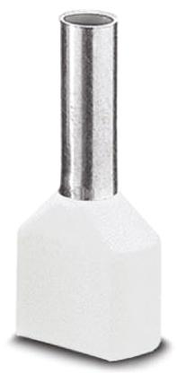 Phoenix Contact, AI-TWIN2X 0.5 - 8 WH Insulated Bootlace Ferrule Kit, 8mm Pin Length, 1.5mm Pin Diameter, White