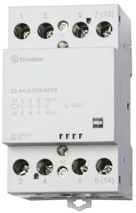 Finder 22 Contactor, 120 V ac Coil, 4-Pole, 40 A