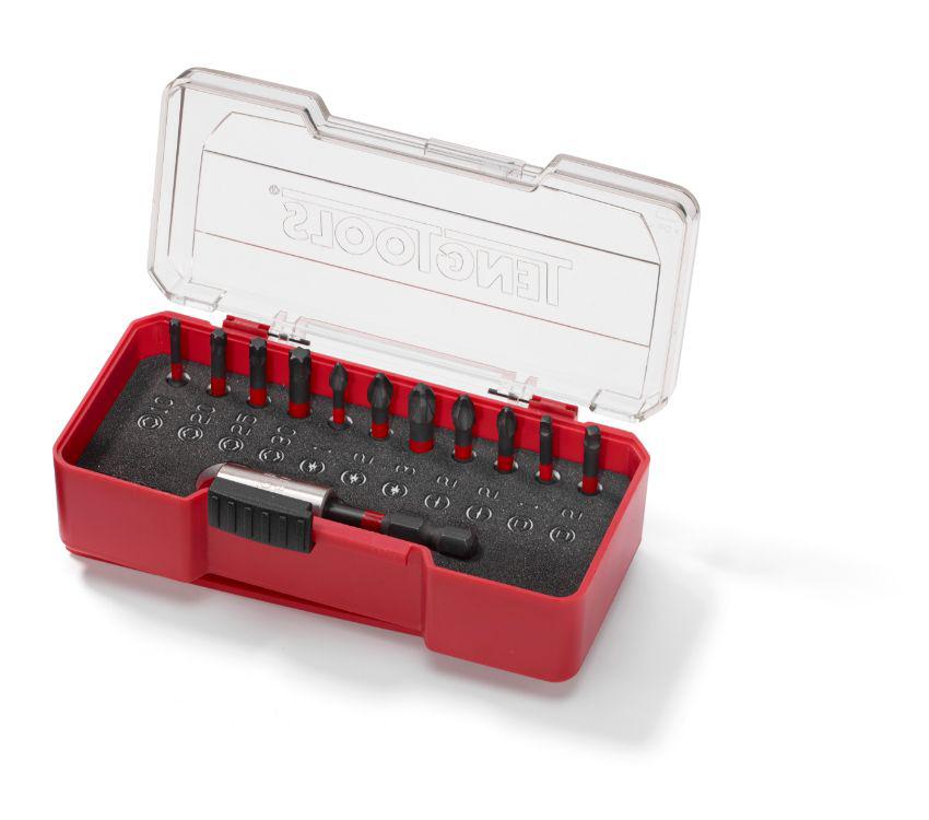 Teng Tools Impact Bit Set Construction With Belt Clip 12 Pieces