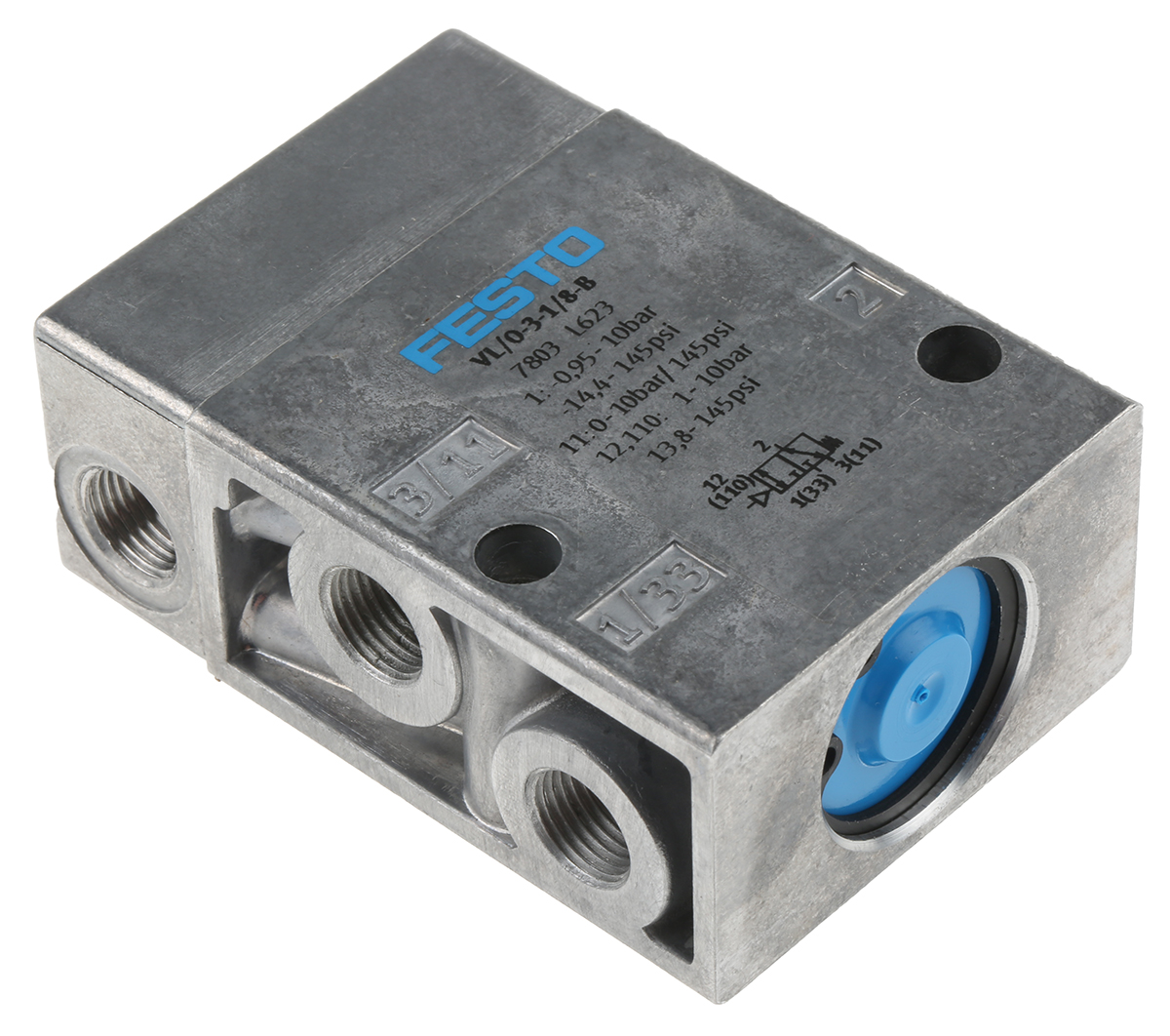 Festo 3/2 Pneumatic Solenoid Valve - Pneumatic G 1/8 Classic Tiger Series, 7803