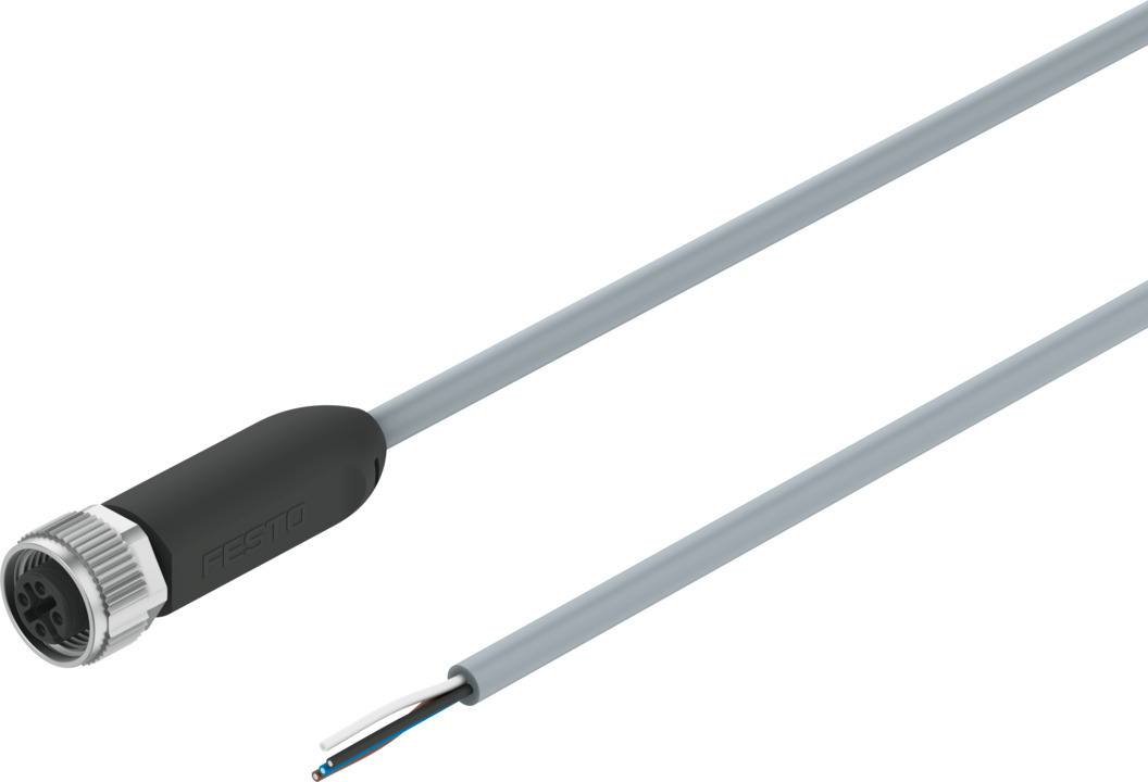 Festo Male 5 way Socket to 4 way Cable Actuator/Sensor Cable, 2.5 m