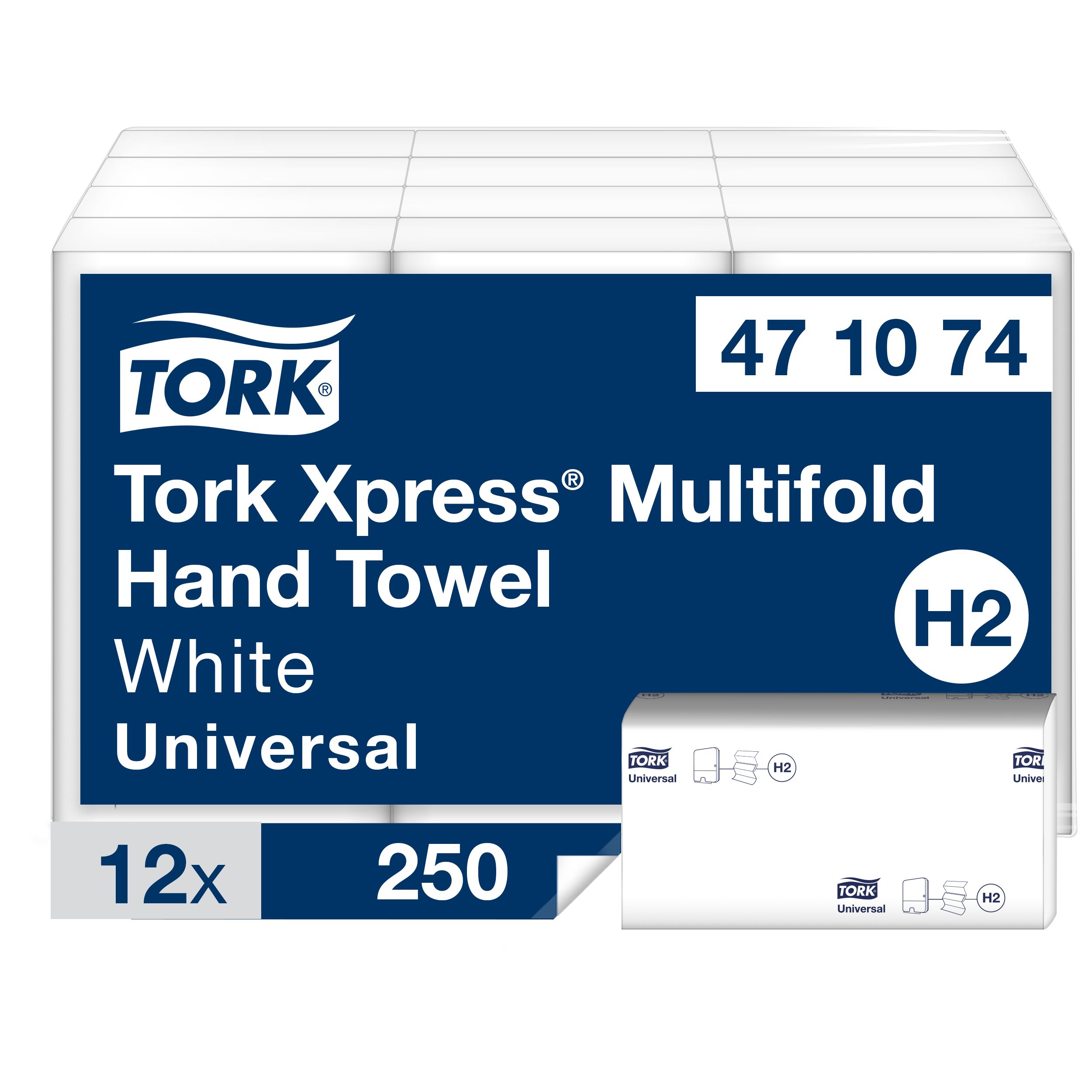 Tork Xpress Folded White Paper Towel, 241 x 213 (Unfolded) mm, 81 x 213 (Folded) mm, 250 Sheets