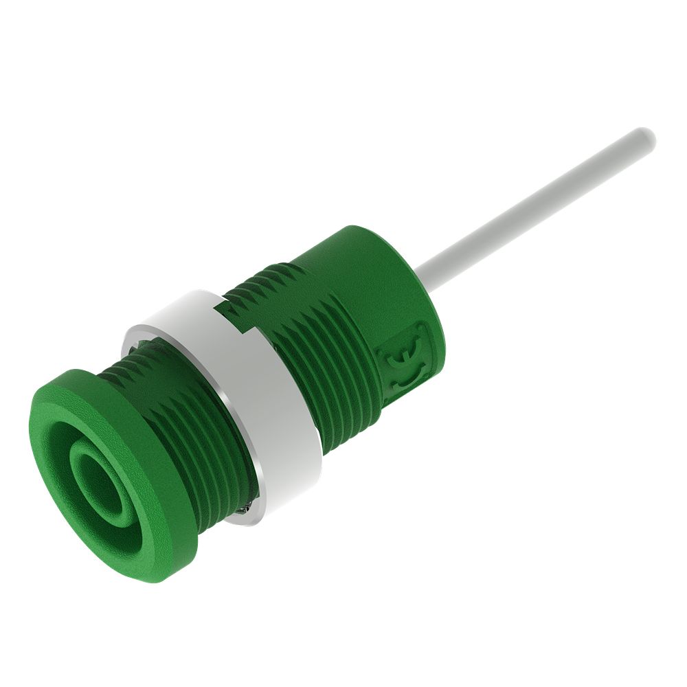 Electro PJP Green Female Banana Socket, 4 mm Connector, Pin Termination, 36A, 1kV, Nickel Plating