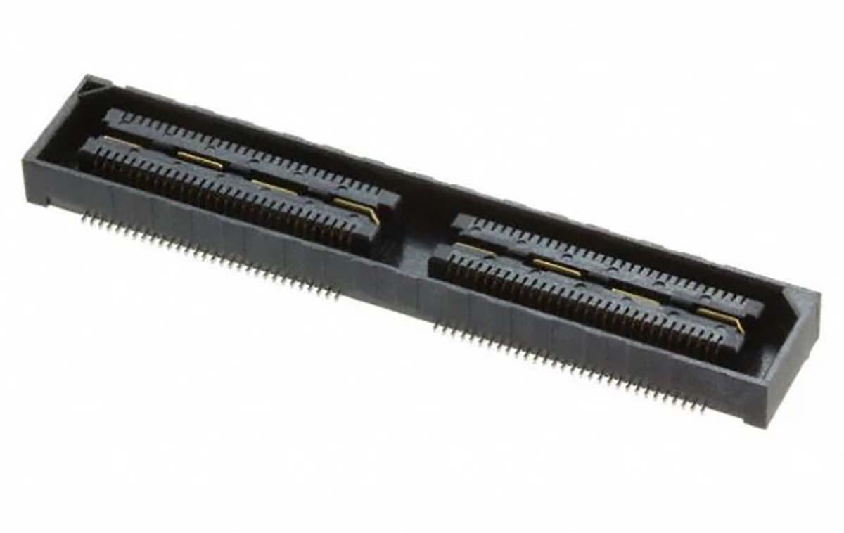 Samtec QSH-RA Series Right Angle Through Hole Mount PCB Socket, 120-Contact, 2-Row, 0.55mm Pitch, Solder Termination