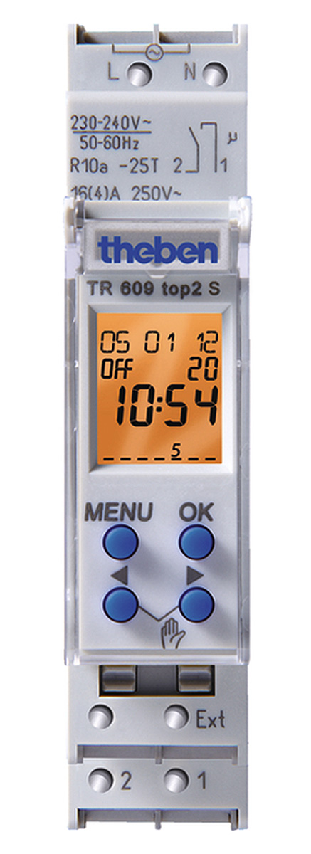 Theben Digital DIN Rail Time Switch 230 → 240 V ac, 1-Channel