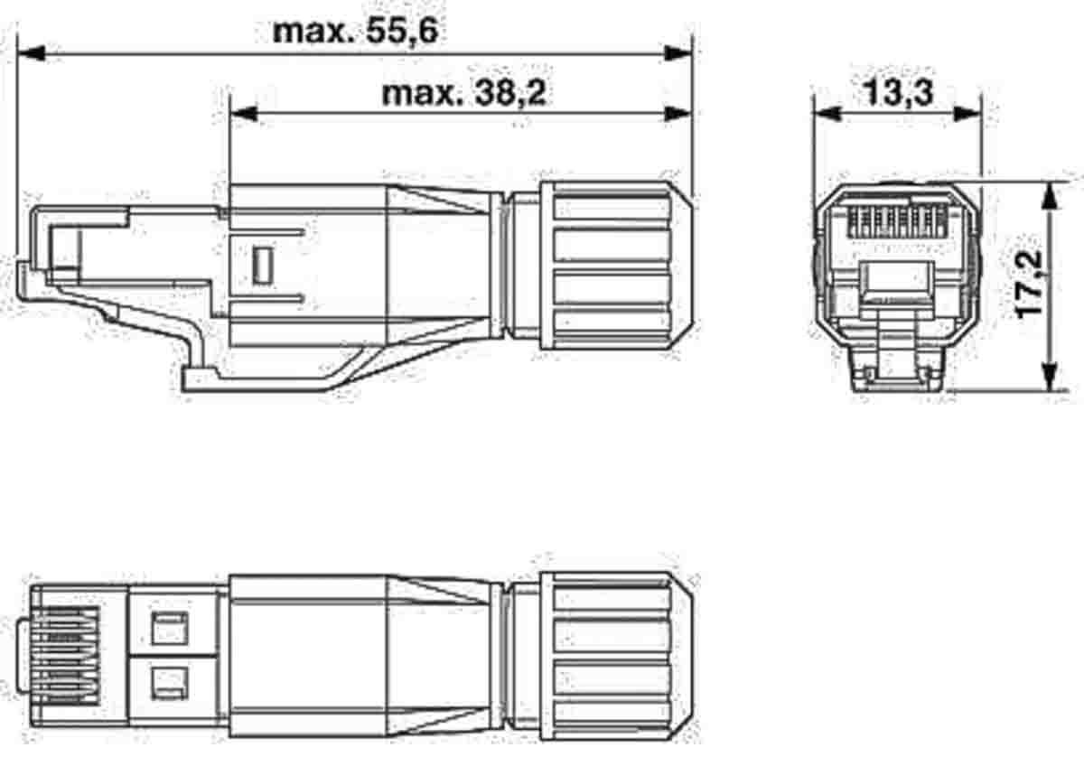 Phoenix Contact VS-08 Series Male RJ45 Connector, Cable Mount, Cat6a