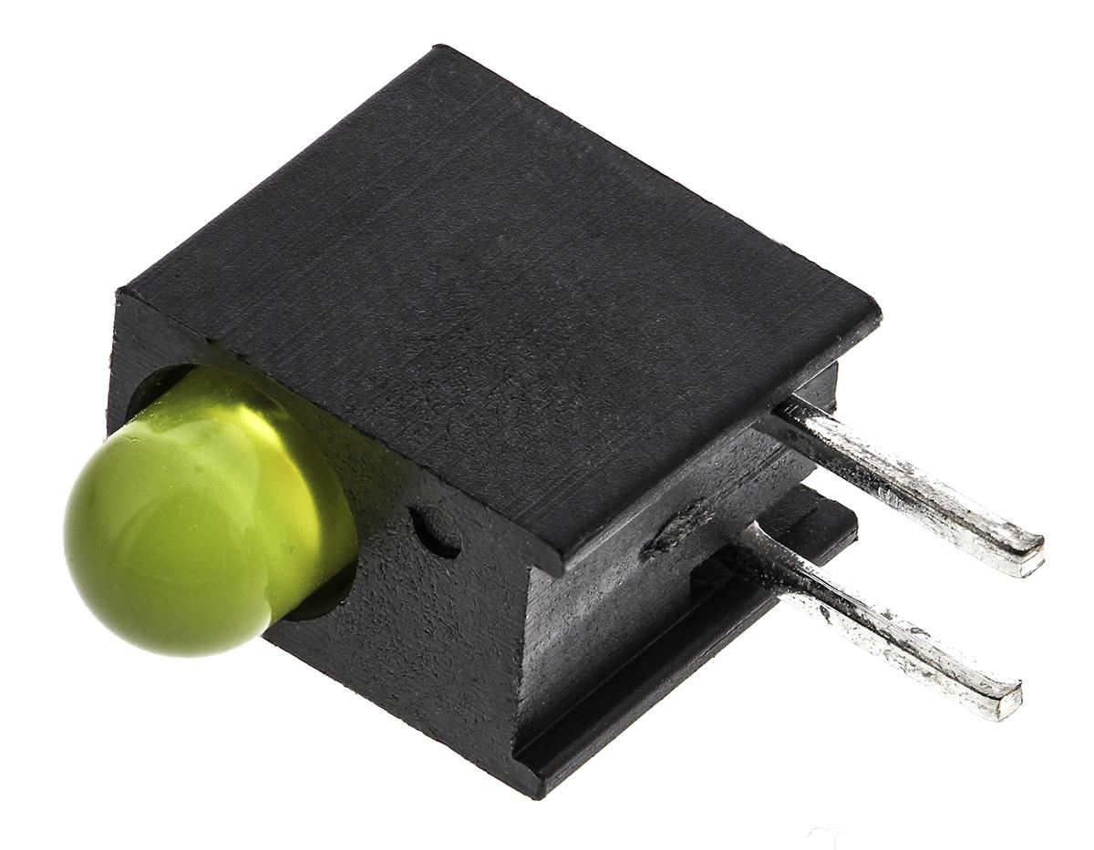 Dialight 551-0307F, Yellow Right Angle PCB LED Indicator, Through Hole 2.1 V