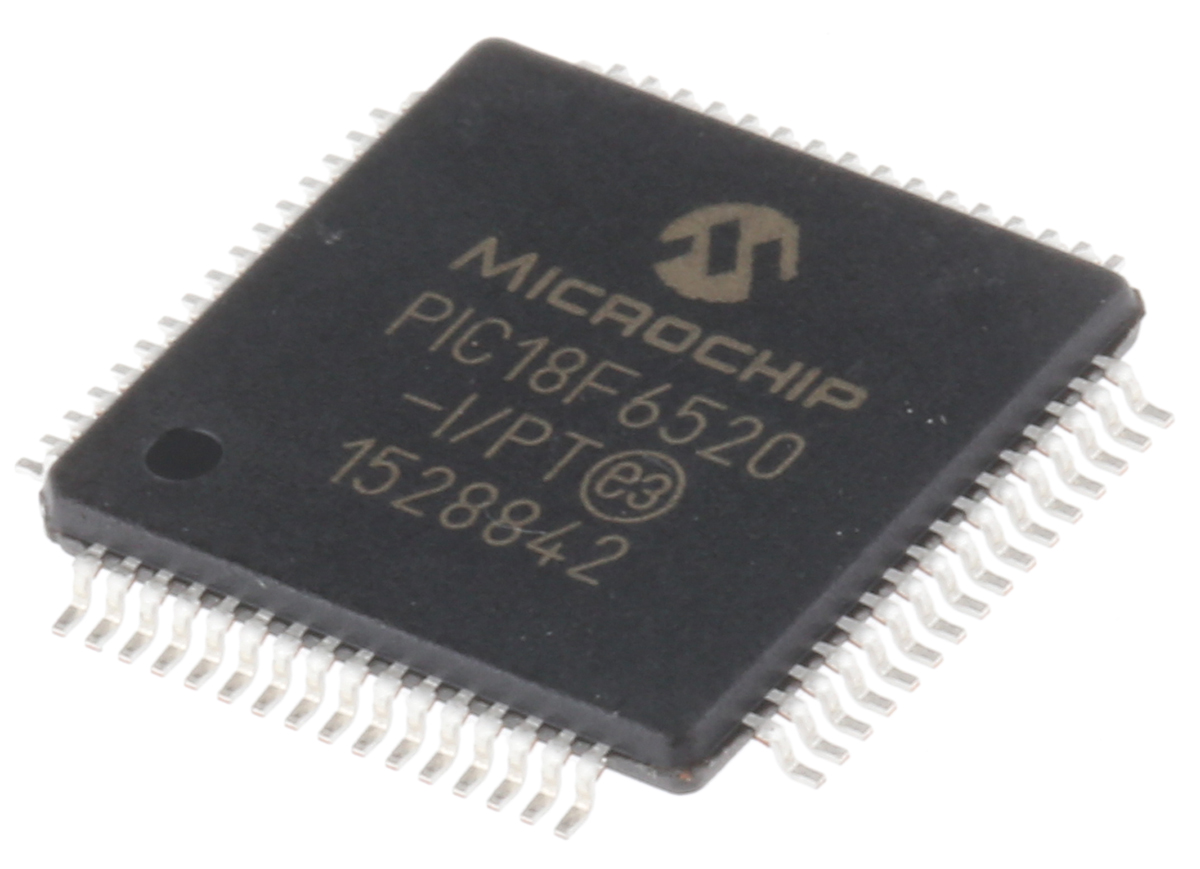 Microchip, 8 bit PIC, PIC18F Microcontroller, 40 MHz, 32kB FLASH, 64-Pin TQFP