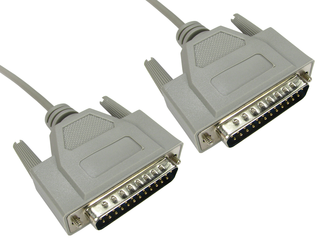 RS PRO Male 25 Pin D-sub to Male 25 Pin D-sub Serial Cable, 6m PVC