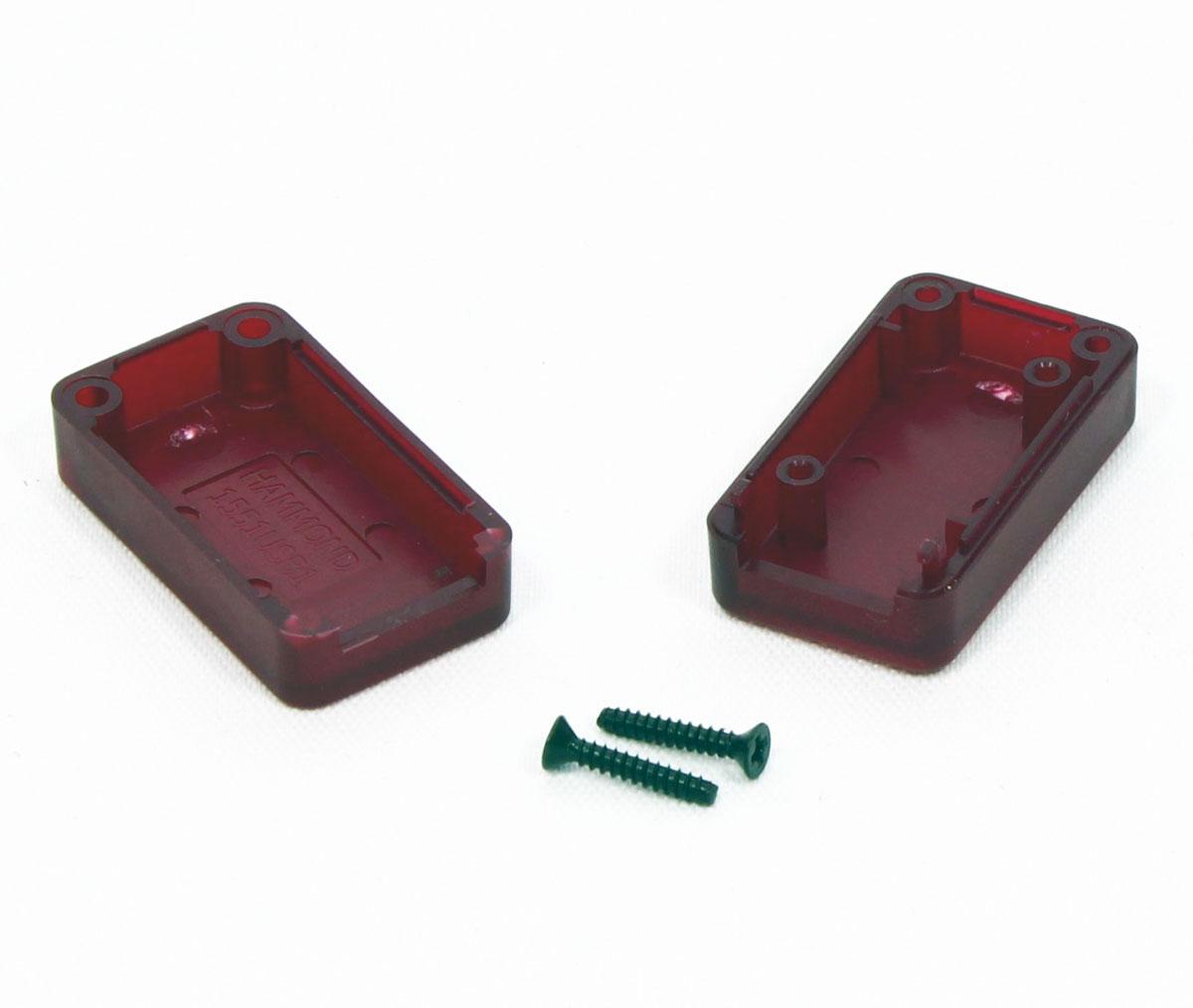 Hammond 1551 Series Translucent Red ABS Enclosure, IP54, Translucent Red Lid, 35 x 20 x 15.5mm